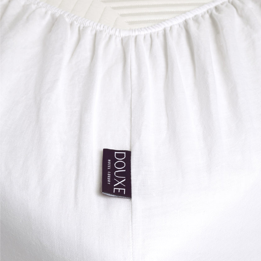 Duvet Cover Set & Fitted Sheet Washed Linen White