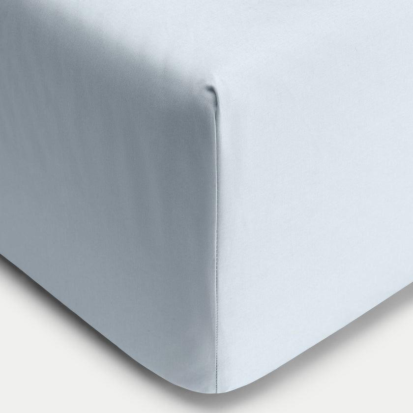 Fitted Sheet Egyptian Cotton Percale 400TC | Pastel Blue