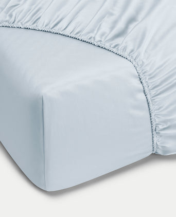 Fitted Sheet Egyptian Cotton Sateen 400TC | Pastel Blue