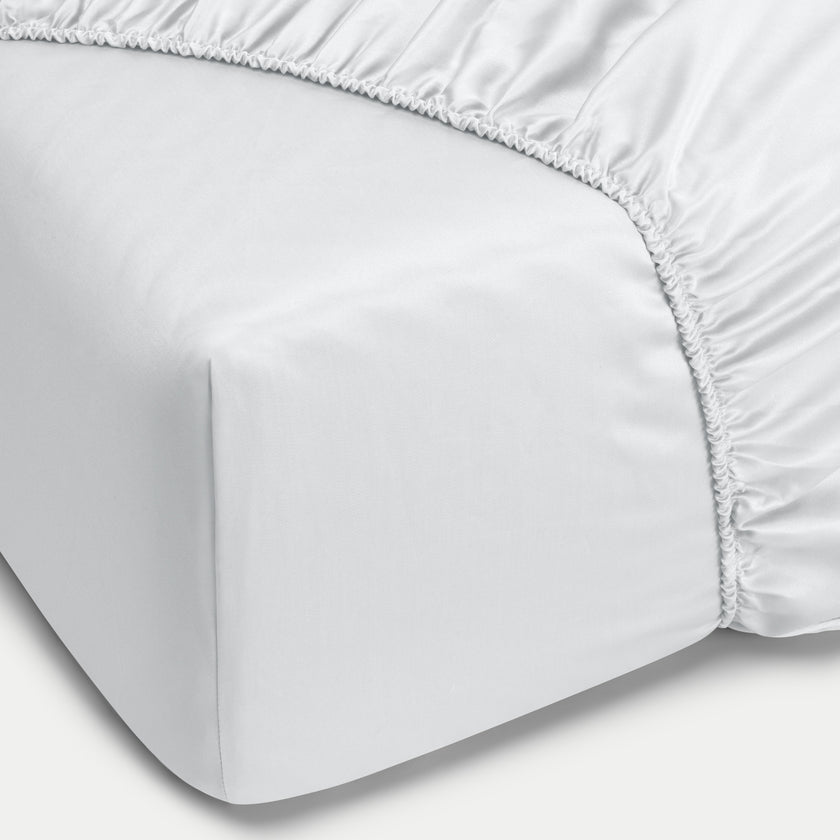 Fitted Sheet Egyptian Cotton Sateen 400TC | Silver Grey