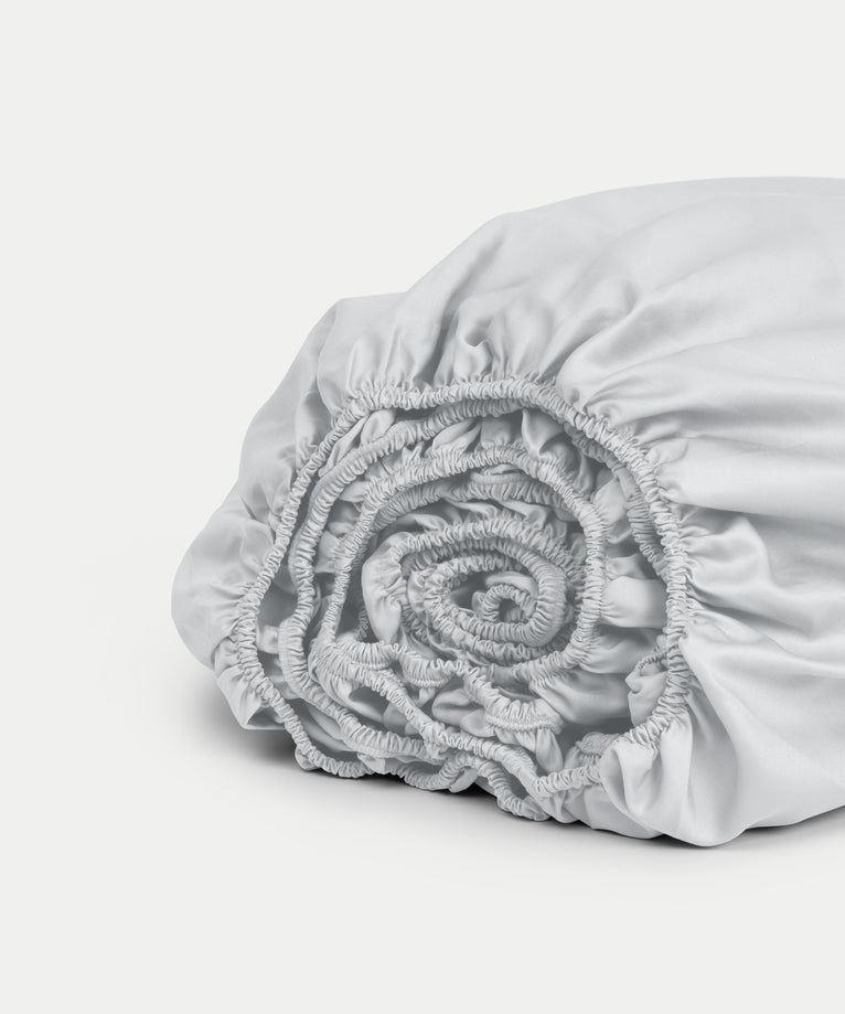 Fitted Sheet Egyptian Cotton Sateen 400TC | Silver Grey