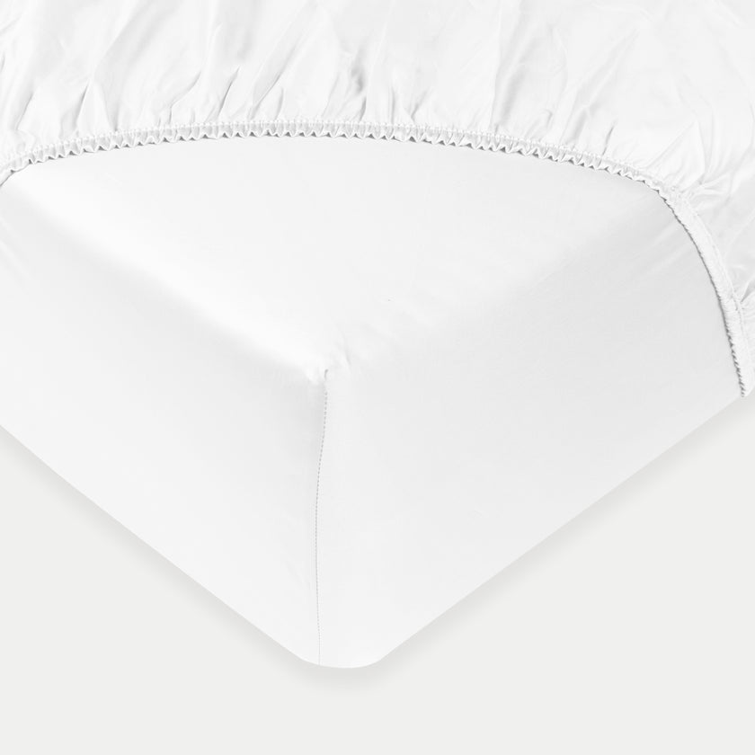Duvet Cover Set & Fitted Sheet Percale Carmel White