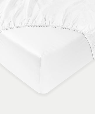Egyptian Cotton Fitted Sheet Percale 400TC | White