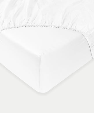 Egyptian Cotton Fitted Sheet Sateen 400TC | White