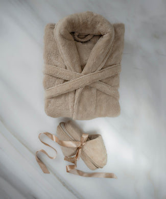 Bathrobe and Slippers Gift Set | Latte