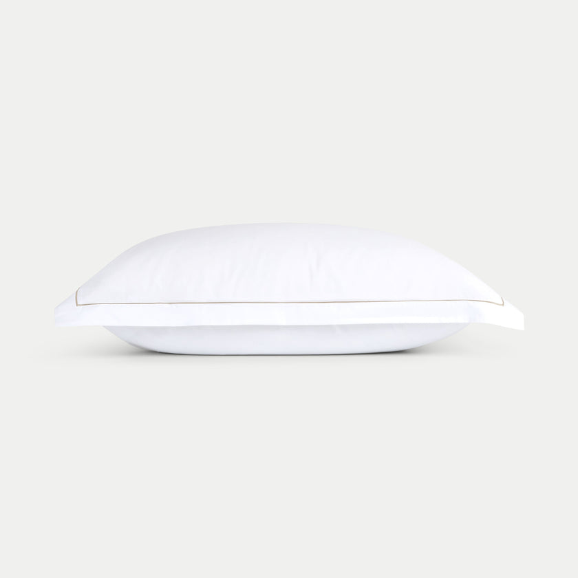 Set of 2 Pillowcases Egyptian Cotton Percale 400TC | Carmel White