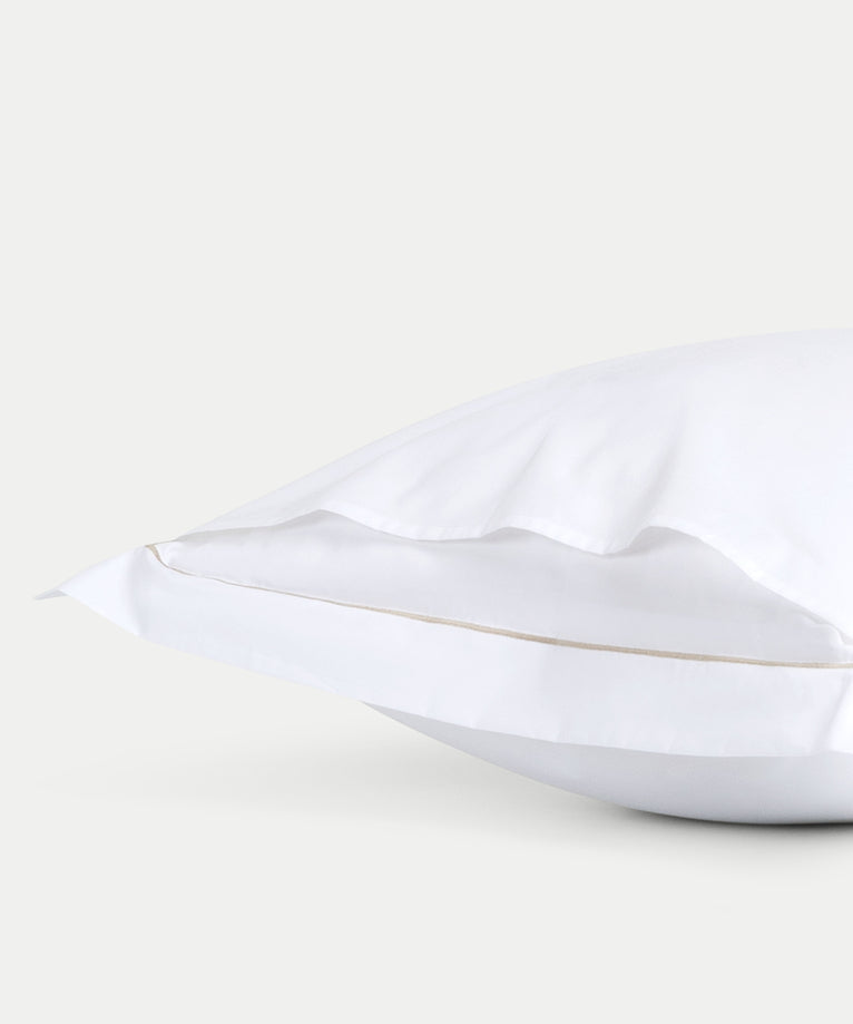Set of 2 Pillowcases Egyptian Cotton Percale 400TC | Carmel White