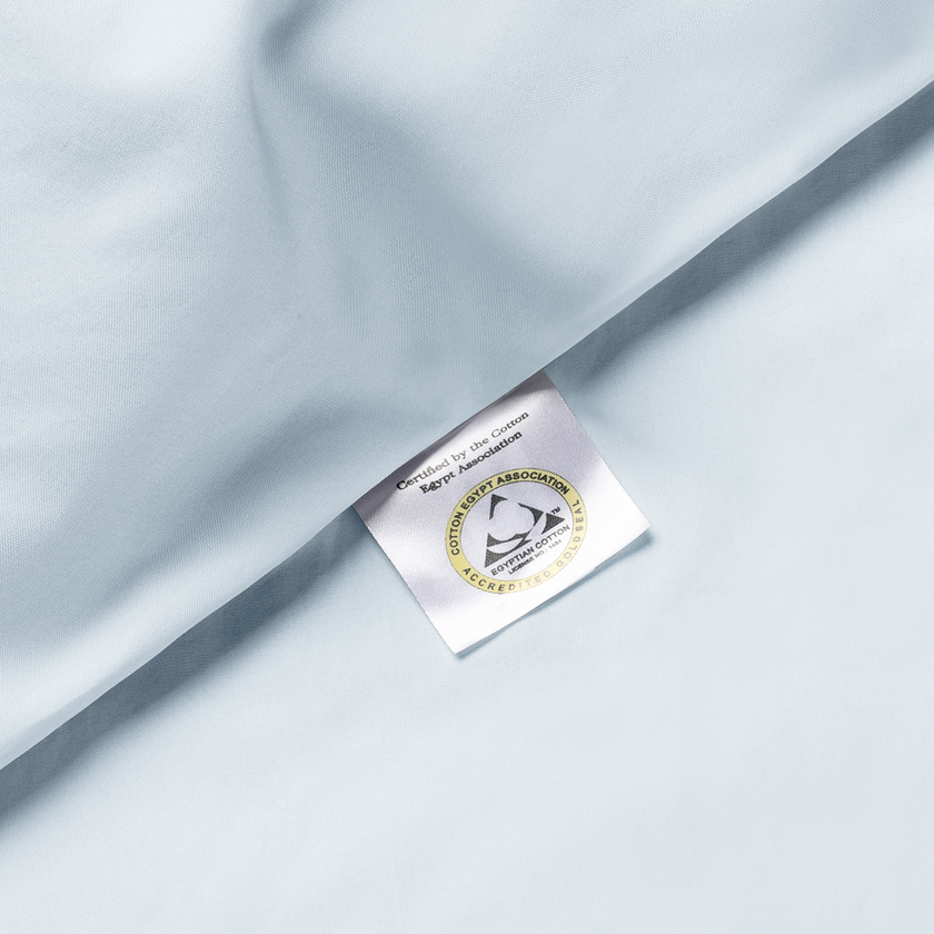 Set of 2 Pillowcases Egyptian Cotton 400TC Percale | Pastel Blue