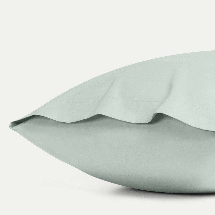 Set of 2 Pillowcases Egyptian Cotton 400TC Percale | Pastel Green