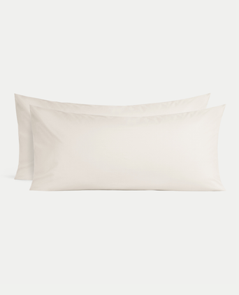Set of 2 Pillowcases Egyptian Cotton Percale 400TC | Chalk White