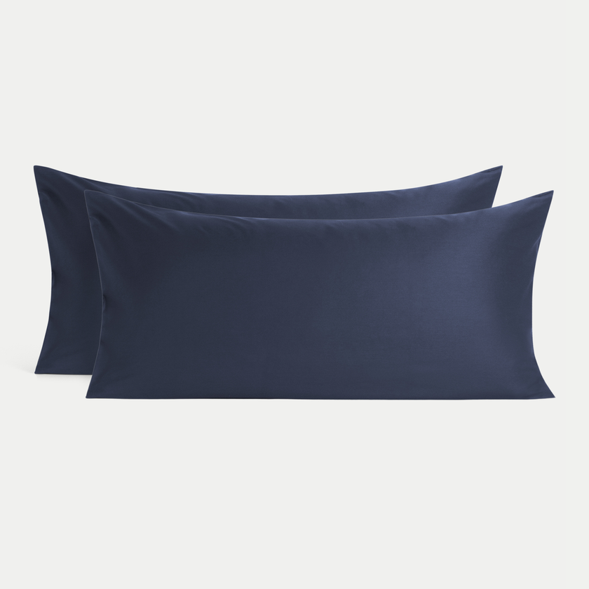 Set van 2 Kussenslopen Egyptisch katoen 400TC Satijn | Harbour Blue