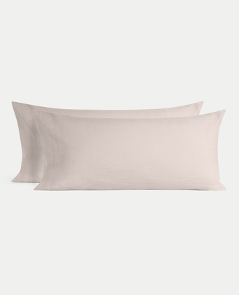 Set of 2 Pillowcases 100% Washed Linen | Oat