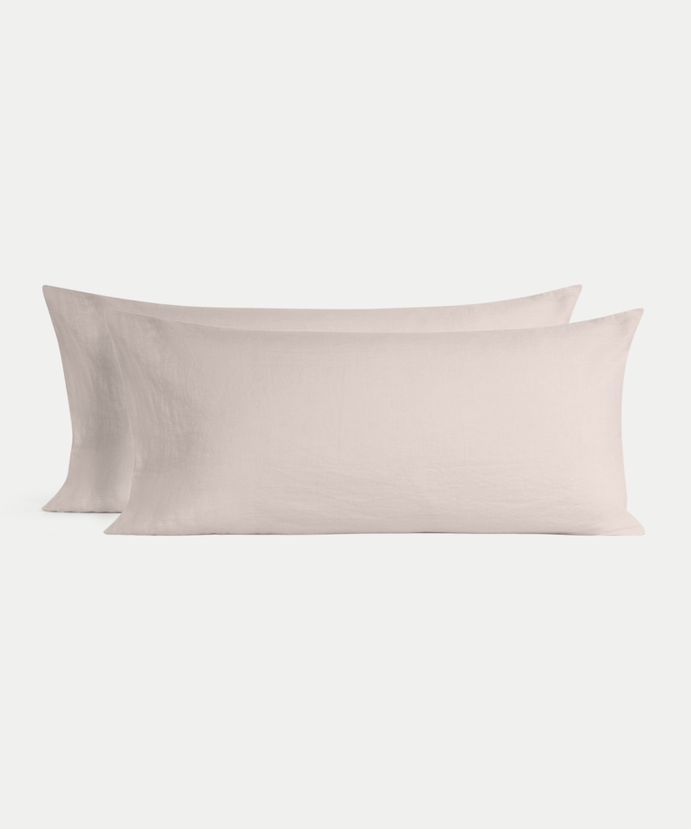Set of 2 Pillowcases 100% Washed Linen | Oat