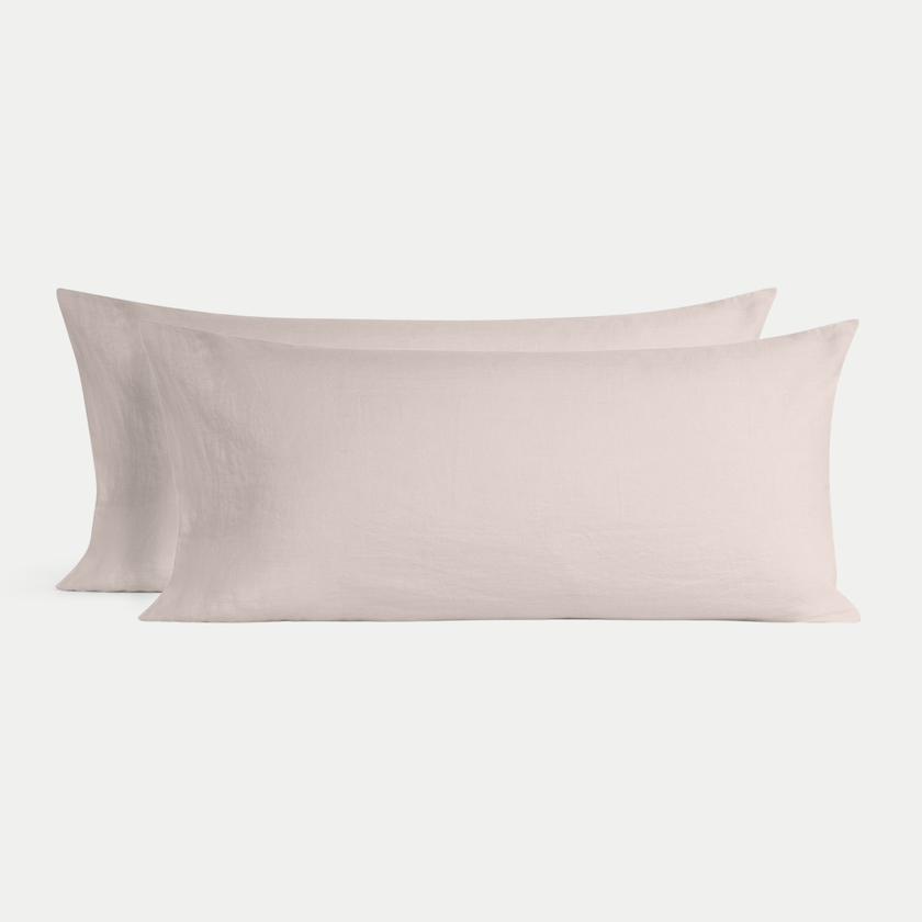 Set of 2 Pillowcases 100% Washed Linen | Oat