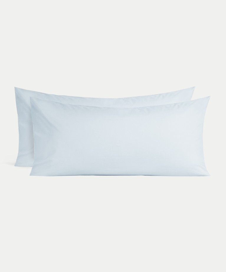 Set of 2 Pillowcases Egyptian Cotton 400TC Percale | Pastel Blue