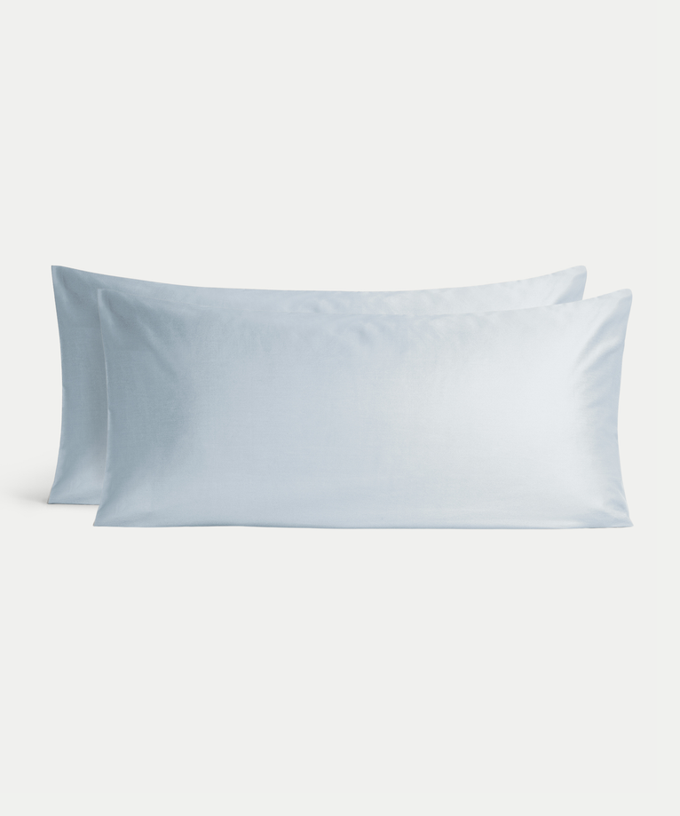 Set of 2 Pillowcases Egyptian Cotton 400TC Sateen | Pastel Blue