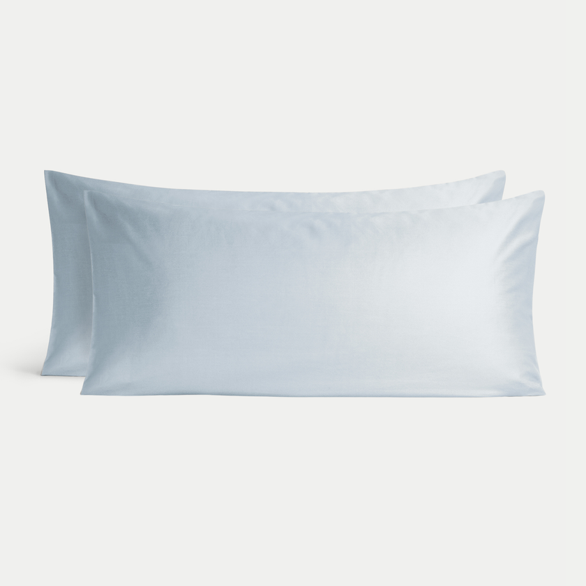 Set of 2 Pillowcases Egyptian Cotton 400TC Sateen | Pastel Blue