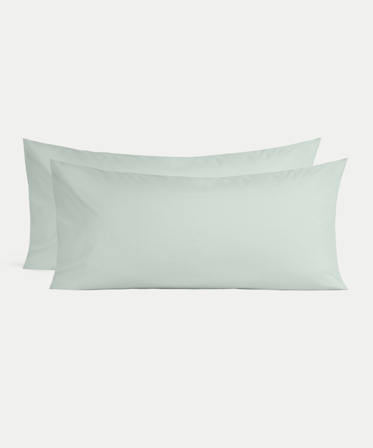 Set of 2 Pillowcases Egyptian Cotton 400TC Percale | Pastel Green