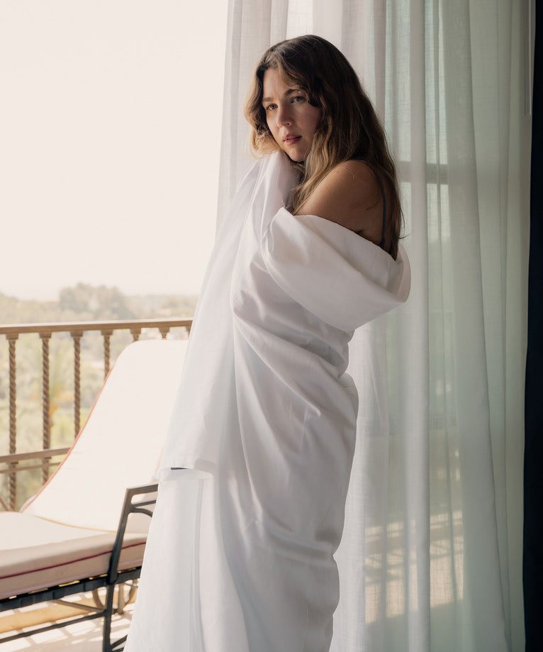 Egyptian Cotton Flat Sheet Percale 400TC | White