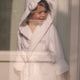 Bathrobe Kids zero-twist cotton with embroidery | White