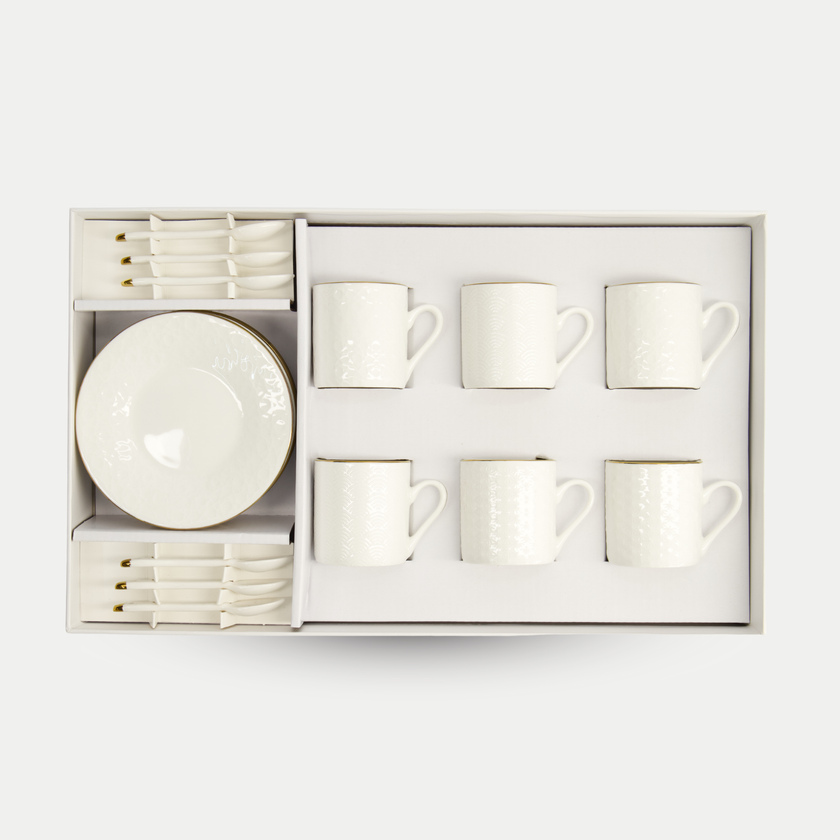 18-piece Tokyo Design Studio Espresso Set – Nippon White Gold Rim