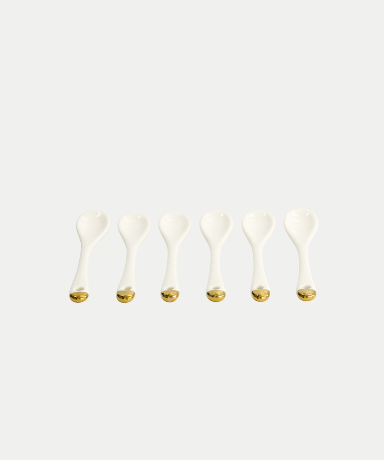 6-delige Tokyo Design Theelepels Set - Golden Rim