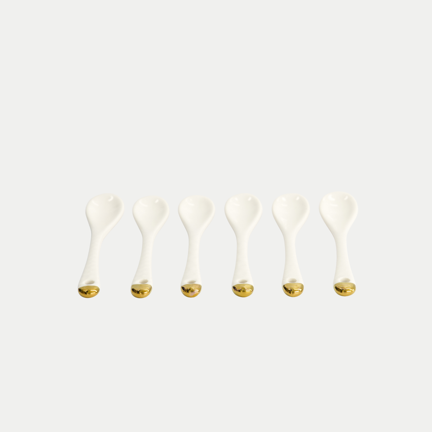6-delige Tokyo Design Theelepels Set - Golden Rim
