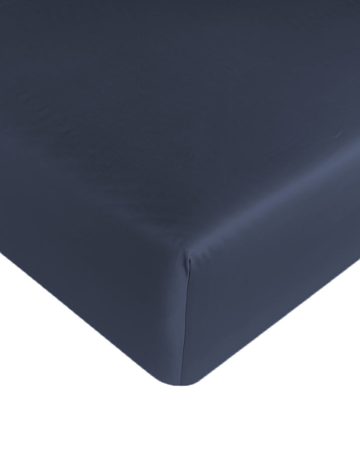Fitted Sheet Egyptian Cotton Sateen 400TC | Harbour Blue