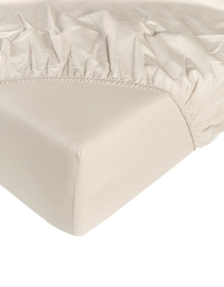 Egyptian Cotton Fitted Sheet Sateen 400TC | Cream | Outlet