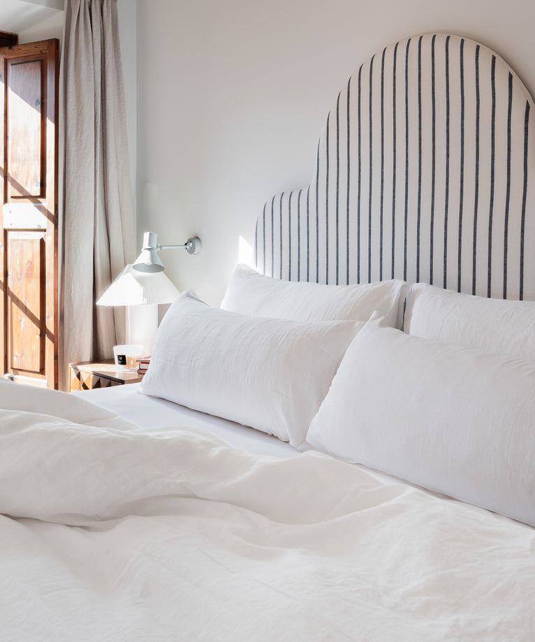 Duvet Cover Set & Fitted Sheet Washed Linen White