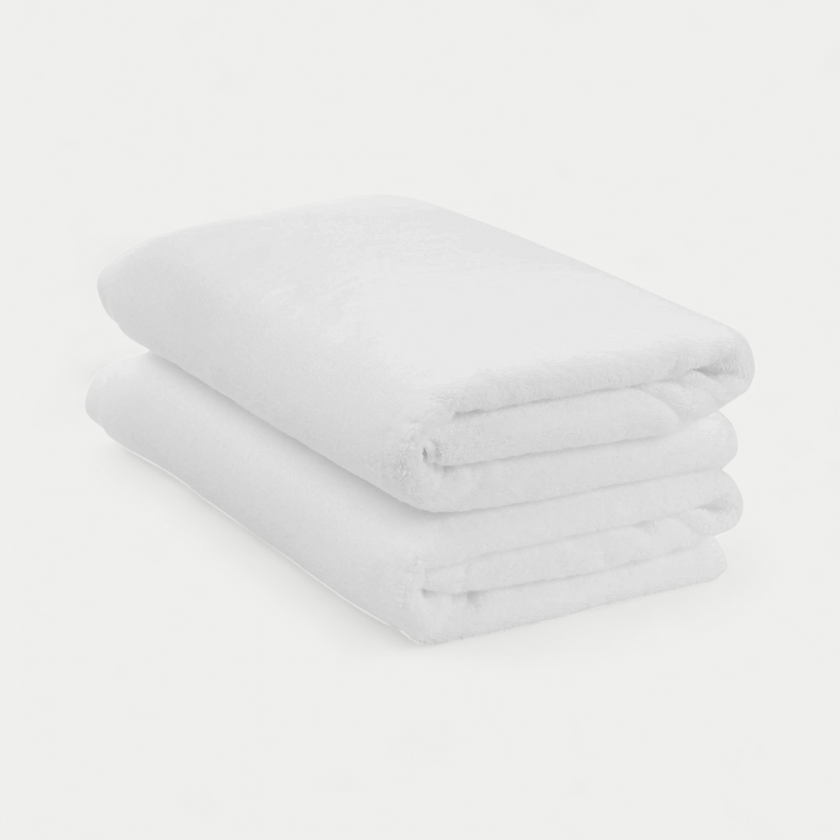 2x Handdoek zero-twist katoen 70x140 cm | Wit