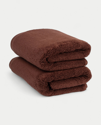 Towel zero-twist cotton 50x100 cm (2 pcs) | Chestnut