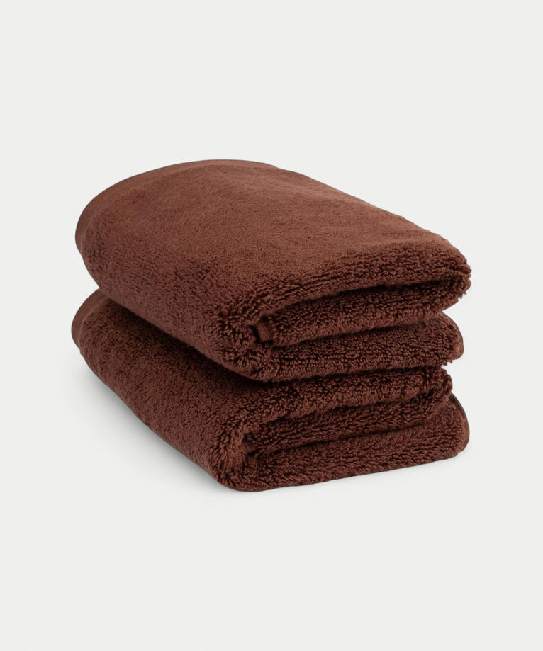 Guest towel zero-twist cotton 40x60 cm (2 pcs) | Chestnut