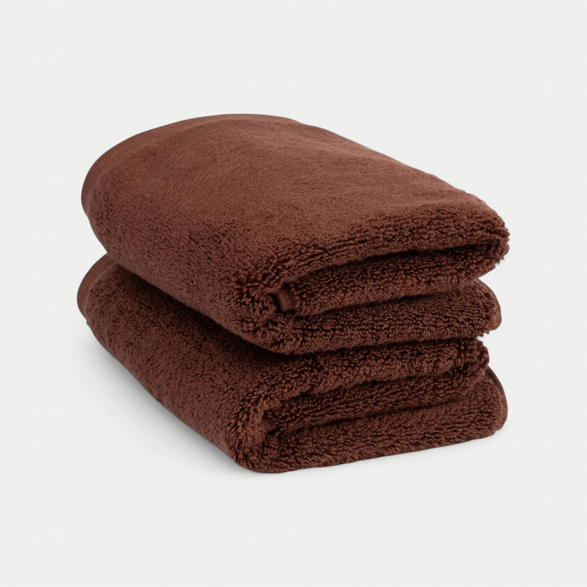 Guest towel zero-twist cotton 40x60 cm (2 pcs) | Chestnut