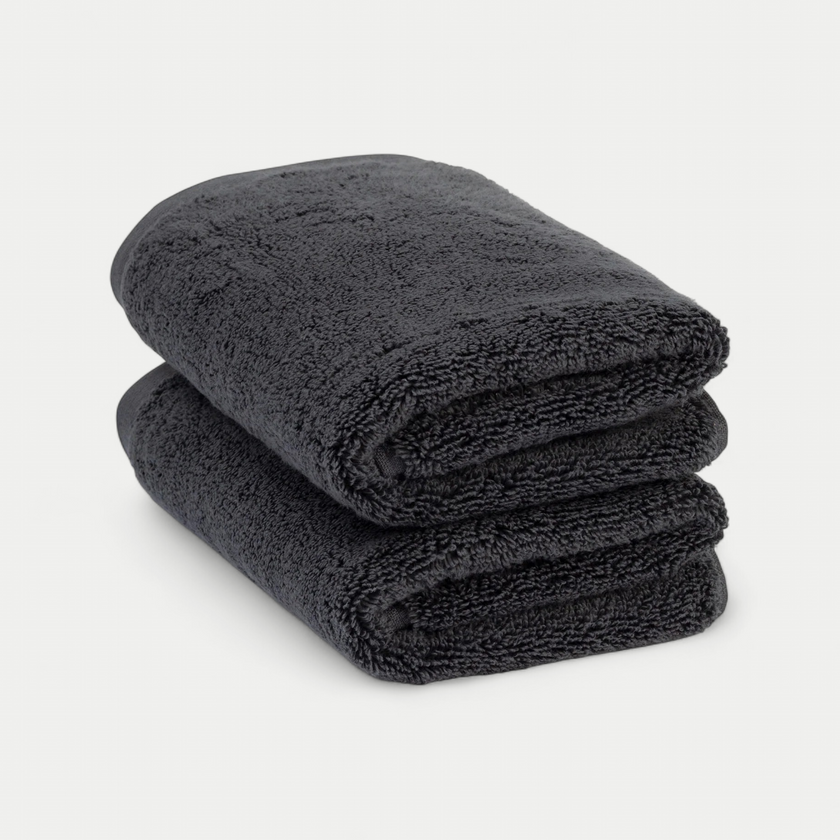Guest towel zero-twist cotton 40x60 cm (2 pcs) | Anthracite