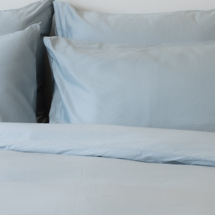 Egyptian Cotton Sateen Pillowcase 400TC | Misty Blue | Outlet